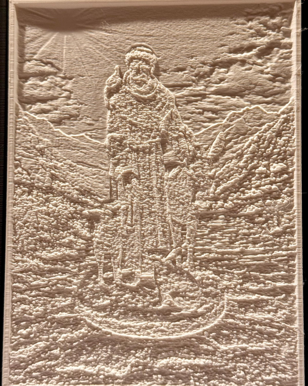 Illuminated Saint Francis Lithophane | Backlit Religious Art | LED Faith Decor | Christian Gift