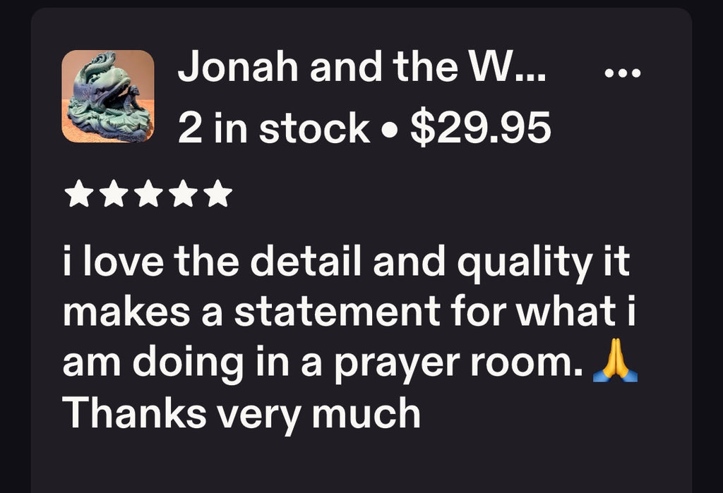 Jonah and the Whale – Christian Statue | Biblical Home Decor | Faith-Based Gift | 3D Printed Religious Sculpture