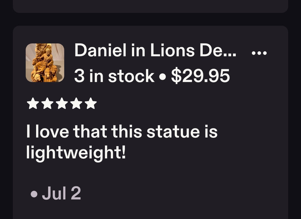Daniel in Lions Den Sculpture | Sandstone Style Biblical Figure, Faith Decor