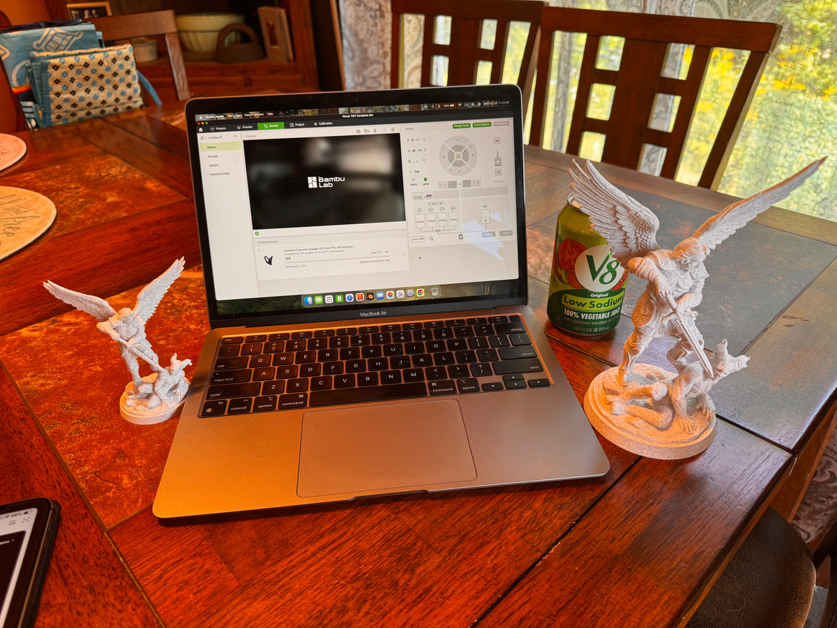 Archangel Michael Statue – 4.7” Desk Size – Christian Sculpture – Religious Decor – Desktop Series