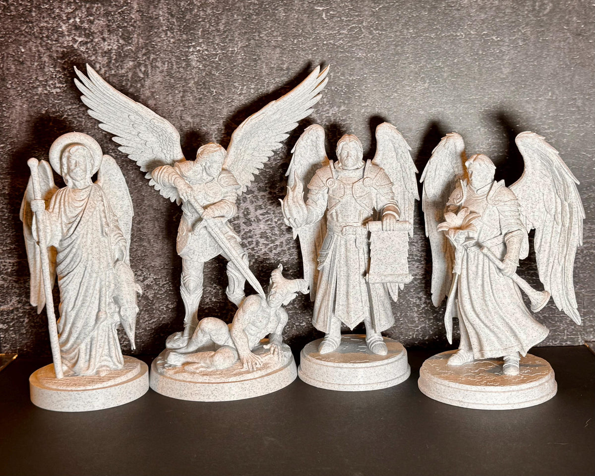 Archangel Statue Set – Michael, Gabriel, Raphael, Uriel – Christian Decor